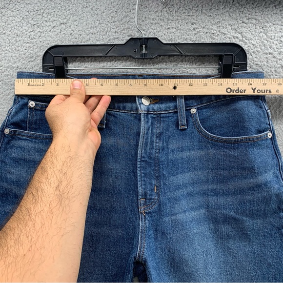 Madewell The Perfect Vintage Straight Jeans Blue Cropped Women's Petite Size 31P - Picture 4 of 16